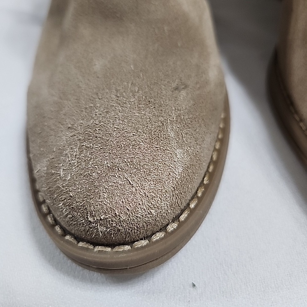 White Mountain Taupe Ankle Boots Suede Leather Upper Side Zipper  Women's 9M - Picture 3 of 6